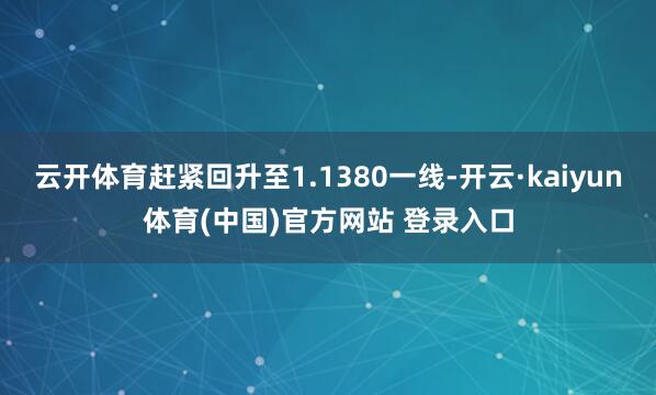 云开体育赶紧回升至1.1380一线-开云·kaiyun体育(中国)官方网站 登录入口