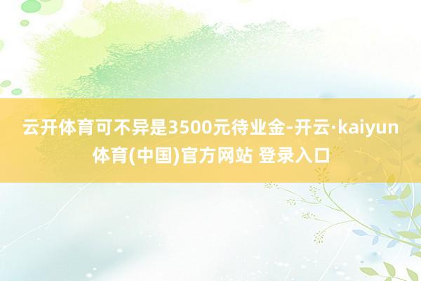 云开体育可不异是3500元待业金-开云·kaiyun体育(中国)官方网站 登录入口