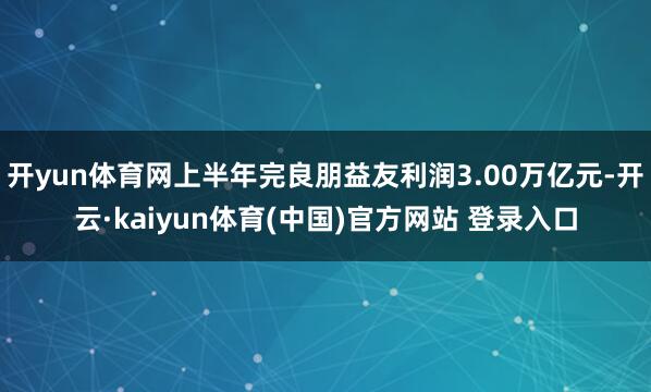 开yun体育网上半年完良朋益友利润3.00万亿元-开云·kaiyun体育(中国)官方网站 登录入口