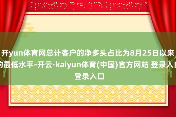 开yun体育网总计客户的净多头占比为8月25日以来的最低水平-开云·kaiyun体育(中国)官方网站 登录入口